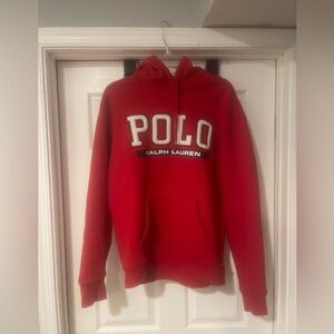 Polo by Ralph Lauren Red Pullover Hoodie with White Logo